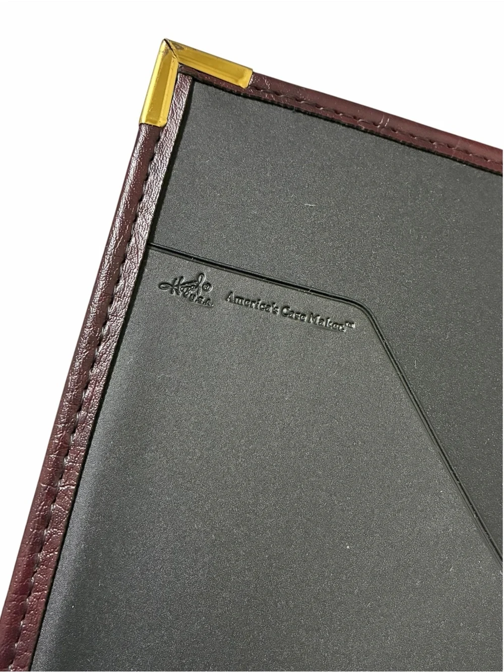 Vintage Hazel Americas Case Maker Padfolio Burgundy Leatherette Portfolio USA